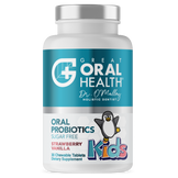 Kids Dental Oral Probiotics with BLIS K12 & M18 – 7 Strains, 6 Billion CFU (Strawberry-Vanilla Flavor)