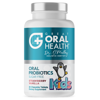 Kids Dental Oral Probiotics with BLIS K12 & M18 – 7 Strains, 6 Billion CFU (Strawberry-Vanilla Flavor)