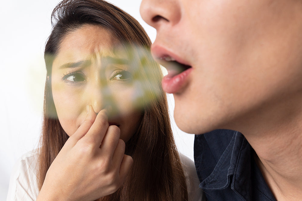 woman with bad breath