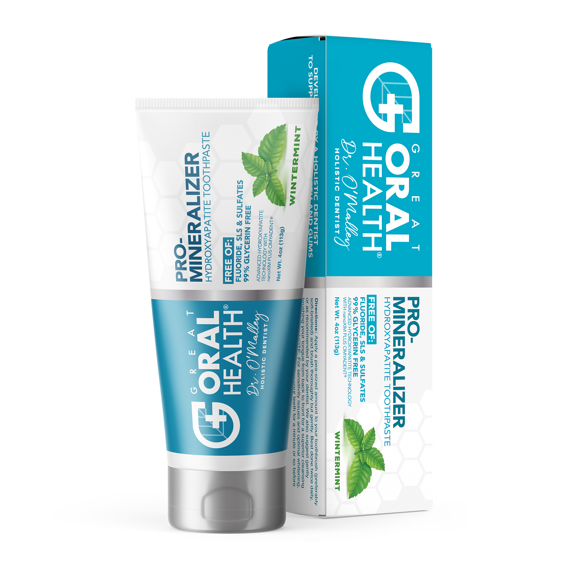 Dentist Formulated Fluoride Free Remineralizing Toothpaste with Nano Hydroxyapatite for Enamel Repair and Sensitive Teeth Wintermint Flavor