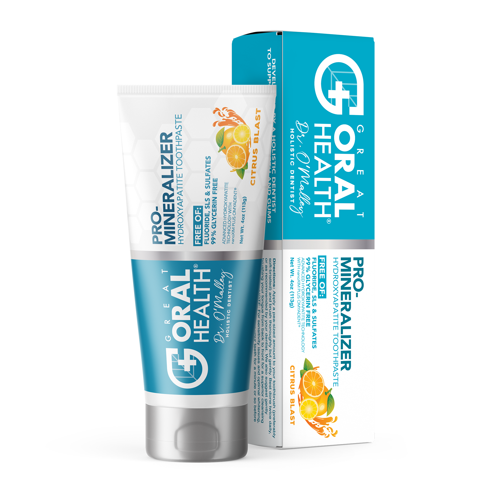 Dentist Formulated Fluoride Free Remineralizing Toothpaste with Nano Hydroxyapatite for Enamel Repair and Sensitive Teeth Citrus Blast Flavor