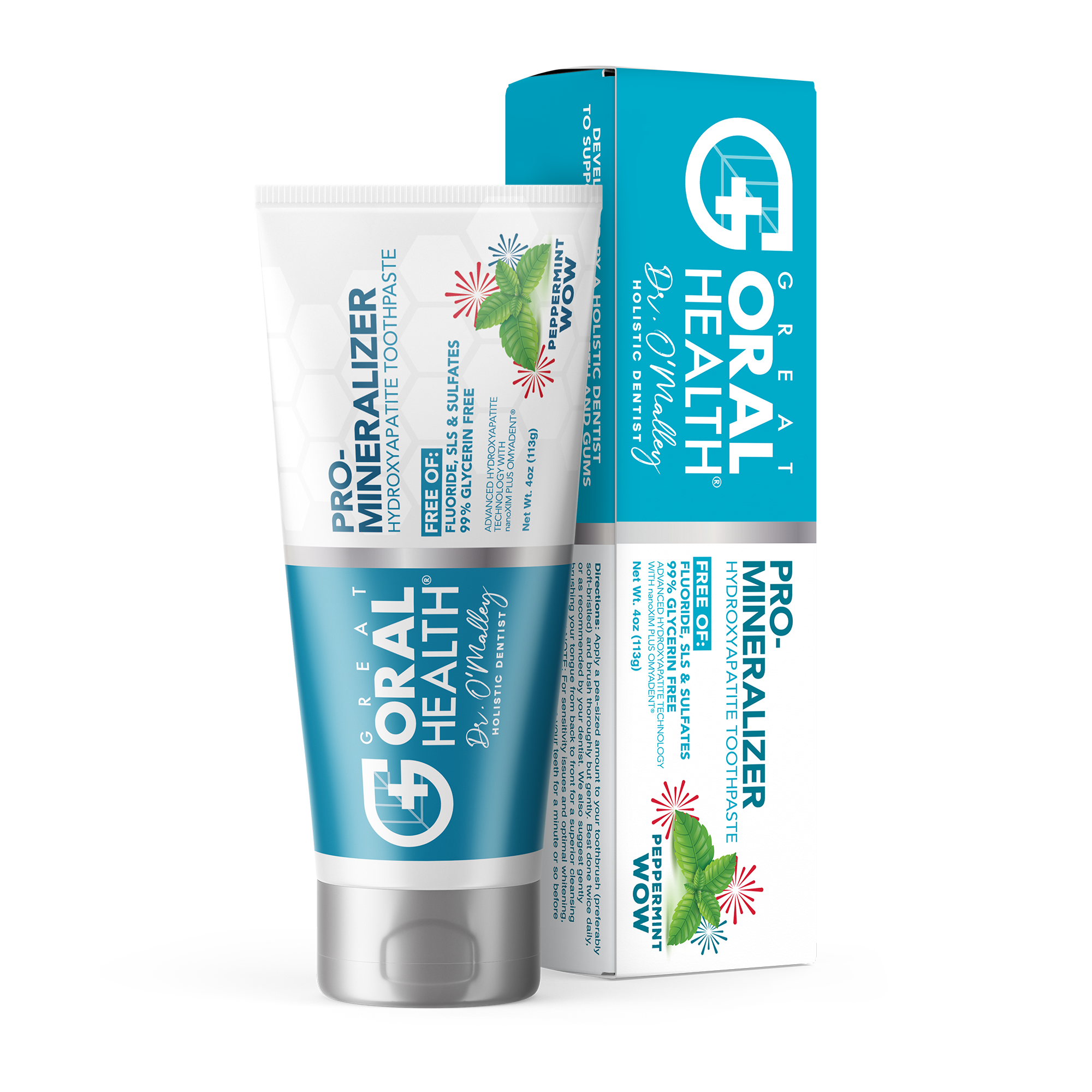 Dentist Formulated Fluoride Free Remineralizing Toothpaste with Nano Hydroxyapatite for Enamel Repair and Sensitive Teeth Peppermint Wow Flavor